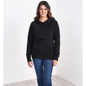 Latched Mama Lightweight Nursing Hoodie - Black.